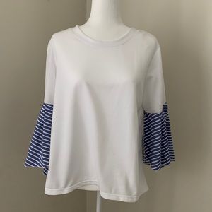 White cotton top with butterfly sleeves 🦋